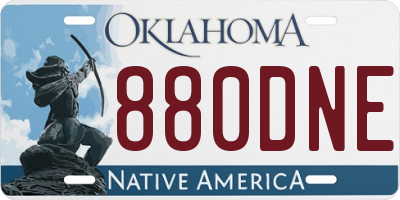 OK license plate 880DNE