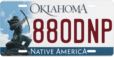 OK license plate 880DNP