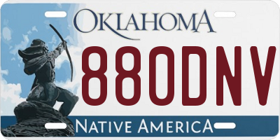 OK license plate 880DNV