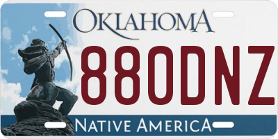 OK license plate 880DNZ