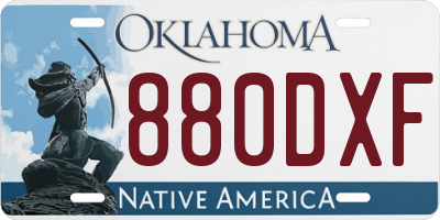 OK license plate 880DXF
