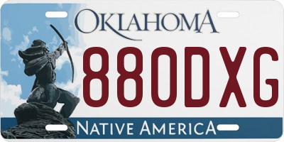 OK license plate 880DXG