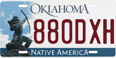 OK license plate 880DXH