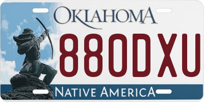 OK license plate 880DXU