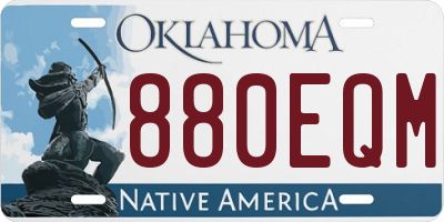OK license plate 880EQM