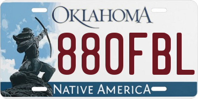 OK license plate 880FBL