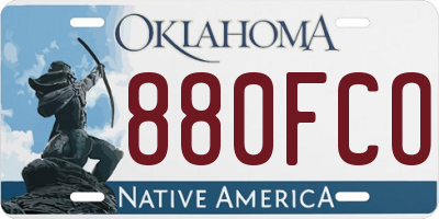 OK license plate 880FCO