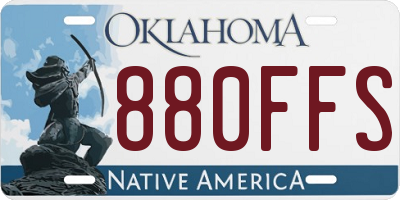 OK license plate 880FFS