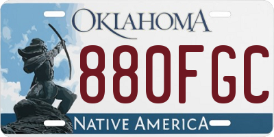 OK license plate 880FGC