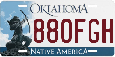 OK license plate 880FGH