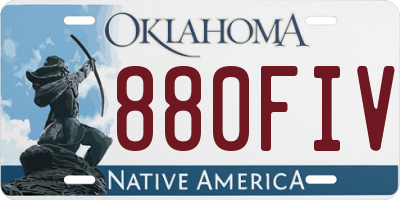 OK license plate 880FIV