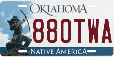 OK license plate 880TWA