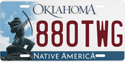 OK license plate 880TWG