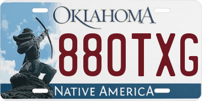 OK license plate 880TXG