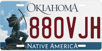 OK license plate 880VJH
