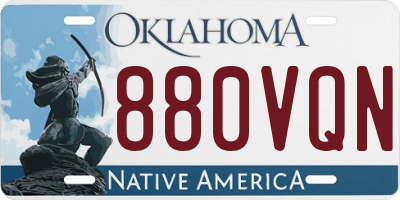 OK license plate 880VQN