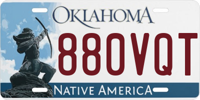 OK license plate 880VQT