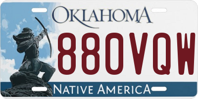 OK license plate 880VQW