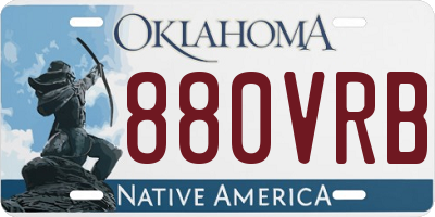 OK license plate 880VRB