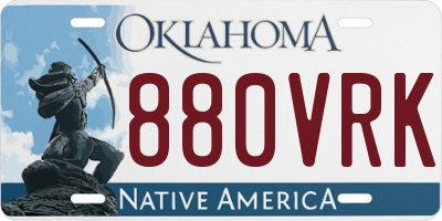 OK license plate 880VRK