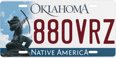 OK license plate 880VRZ