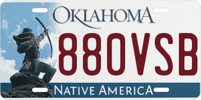 OK license plate 880VSB