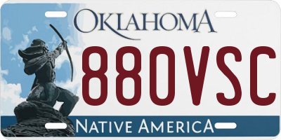 OK license plate 880VSC