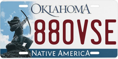 OK license plate 880VSE