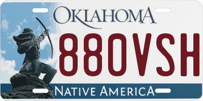 OK license plate 880VSH