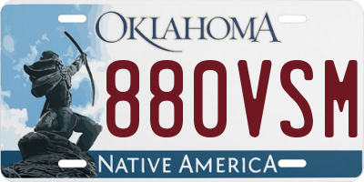 OK license plate 880VSM