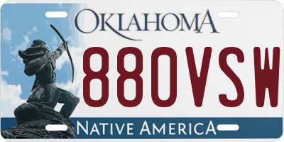 OK license plate 880VSW