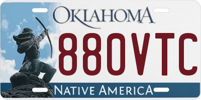 OK license plate 880VTC