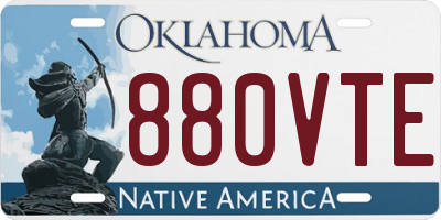 OK license plate 880VTE