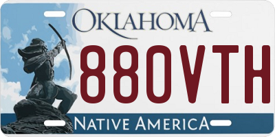 OK license plate 880VTH