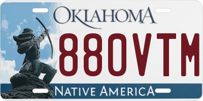 OK license plate 880VTM