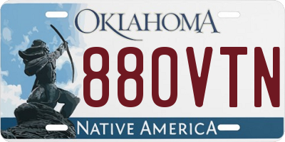 OK license plate 880VTN