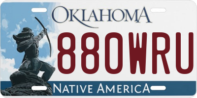 OK license plate 880WRU