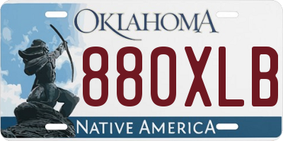 OK license plate 880XLB