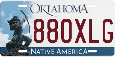 OK license plate 880XLG