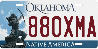 OK license plate 880XMA