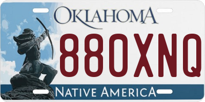 OK license plate 880XNQ