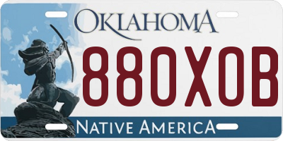 OK license plate 880XOB