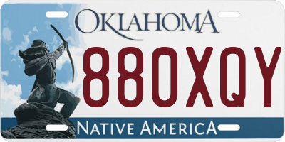 OK license plate 880XQY