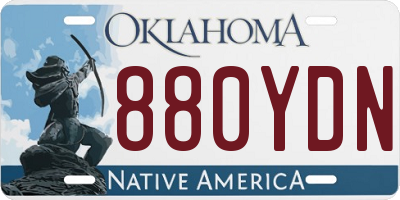 OK license plate 880YDN