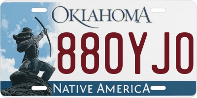 OK license plate 880YJO