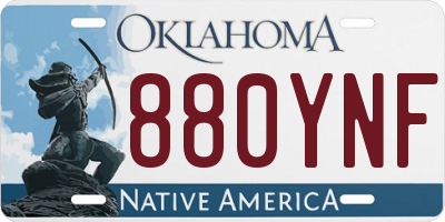 OK license plate 880YNF
