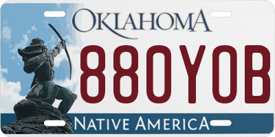OK license plate 880YOB