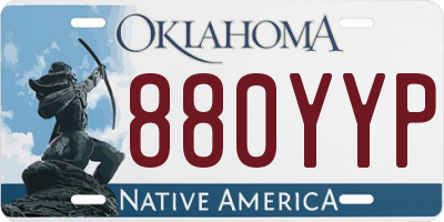 OK license plate 880YYP