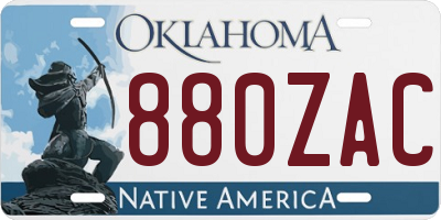 OK license plate 880ZAC