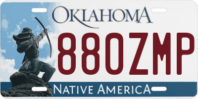 OK license plate 880ZMP